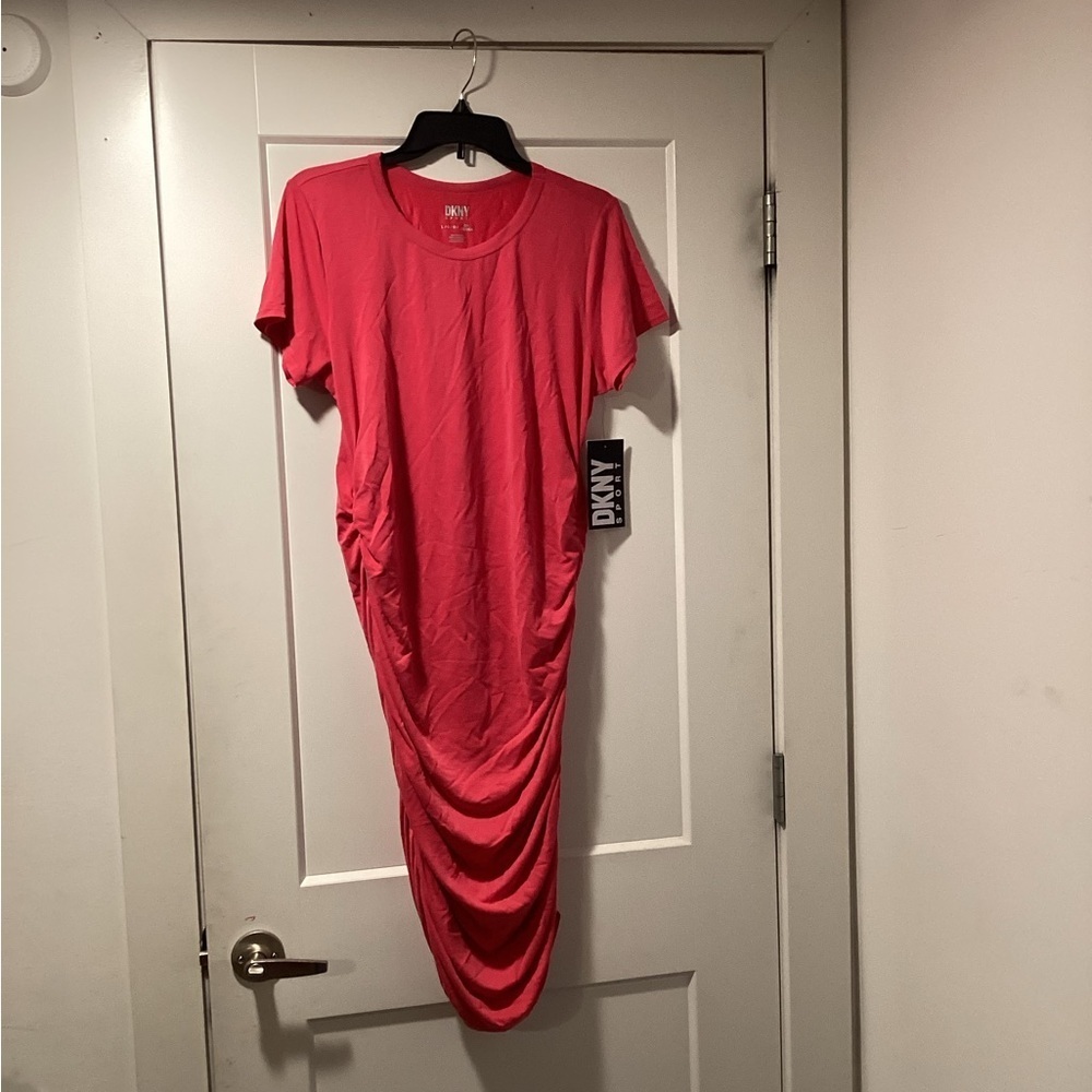 NWT DKNY Size L‎ Women's Pink Draped Dress